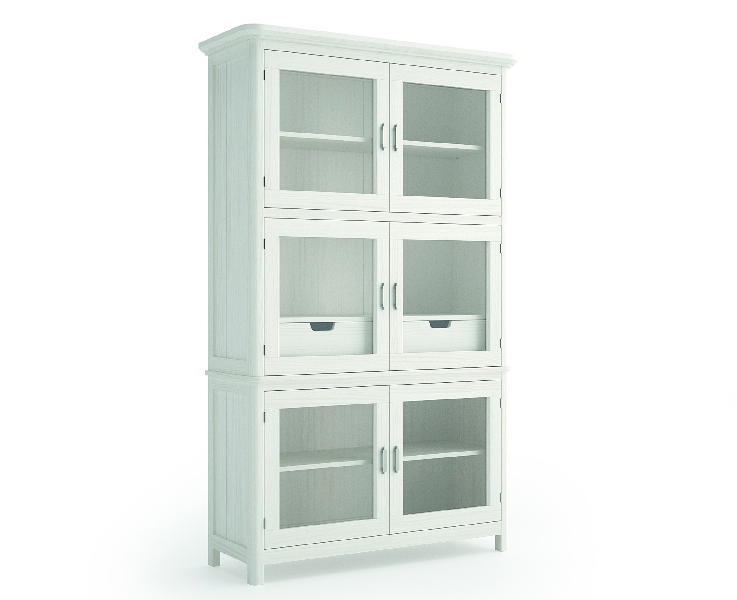 Estila Luxusná masívna vitrína Cerdena s poličkami so sklenenými dvierkami 203cm