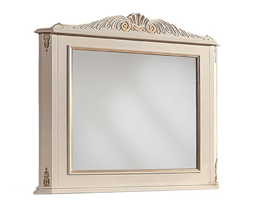 Estila Luxusné klasické biele obdĺžnikové zrkadlo Emociones s vyrezávanými prvkami a detailmi 90 cm