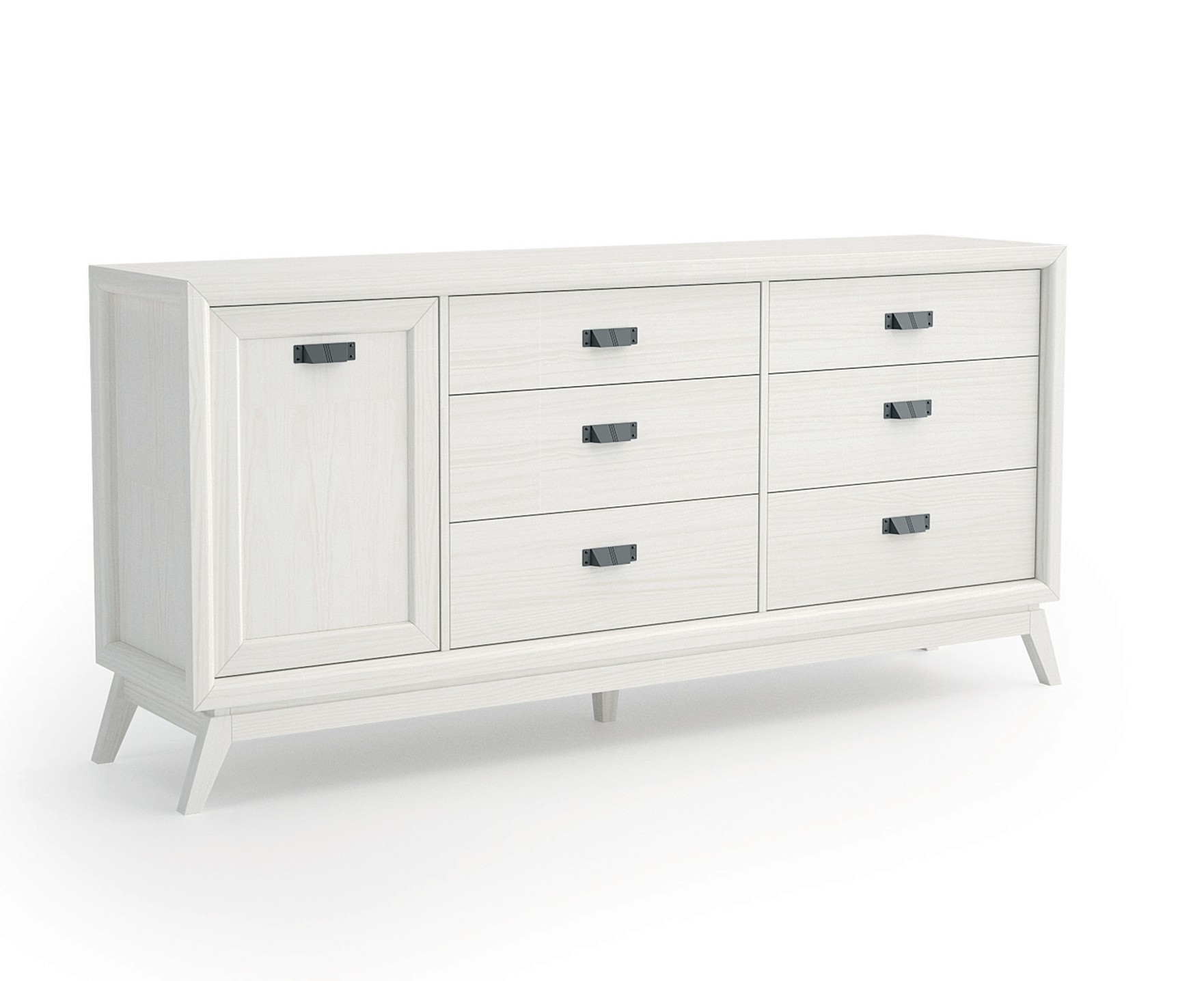 Estila Masívny elegantný príborník Rodas v obdĺžnikovom tvare na nožičkách so šiestimi zásuvkami a bočnými dvierkami 187cm