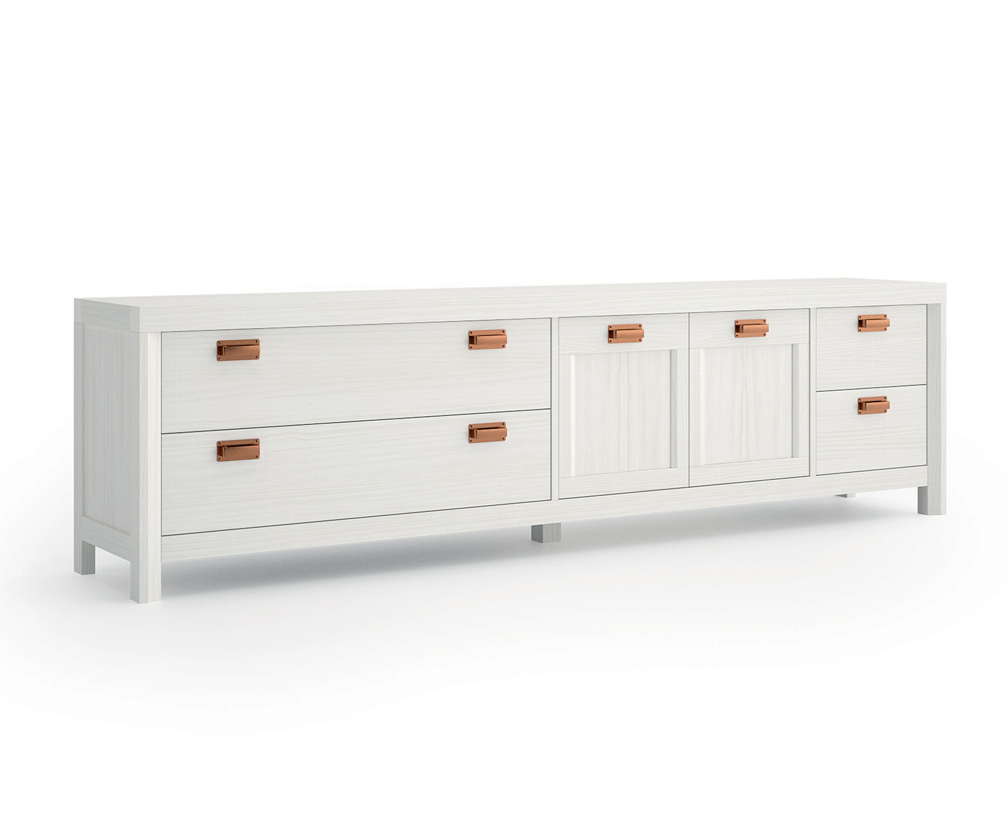 Estila Masívny dizajnový TV stolík Lyon v modernom štýle so zásuvkami a dvierkami 231cm