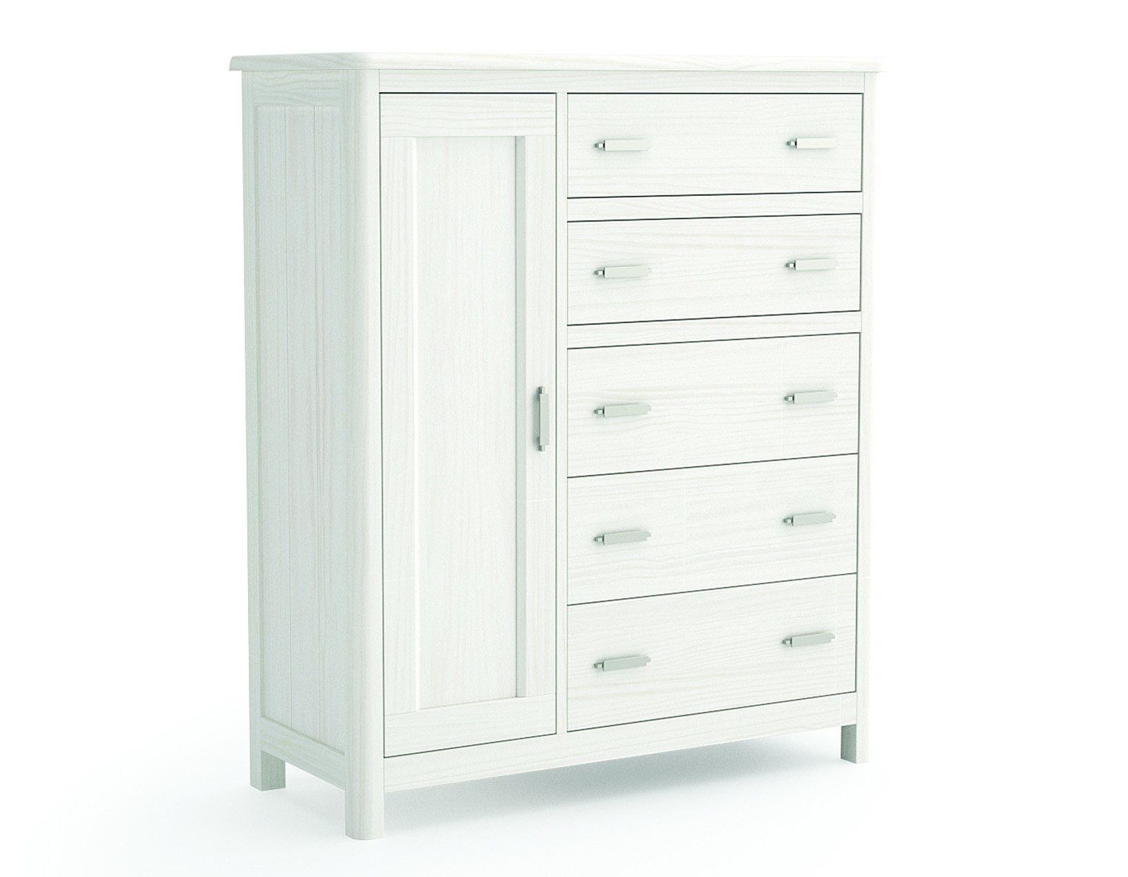 Estila Luxusná moderná masívna komoda Cerdena s jednými dvierkami a piatimi zásuvkami na nožičkách 121 cm